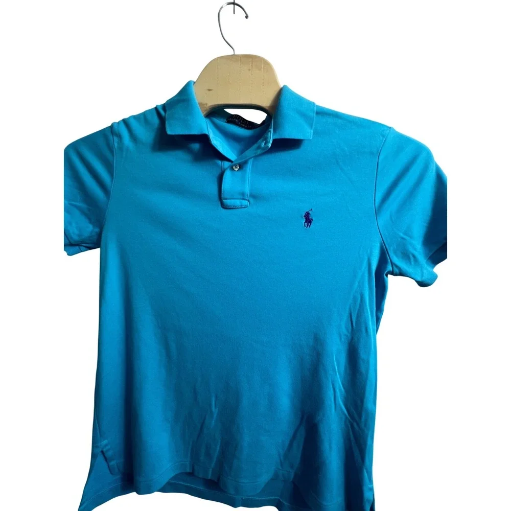 Ralph Lauren Polo‎ Shirt Mens L Turquoise Blue Short Sleeve Embroidered Pony